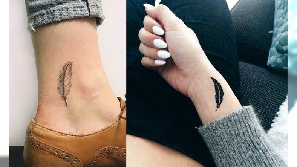 16 ślicznych tatuaży z motywem piórka - galeria kobiecych wzorów