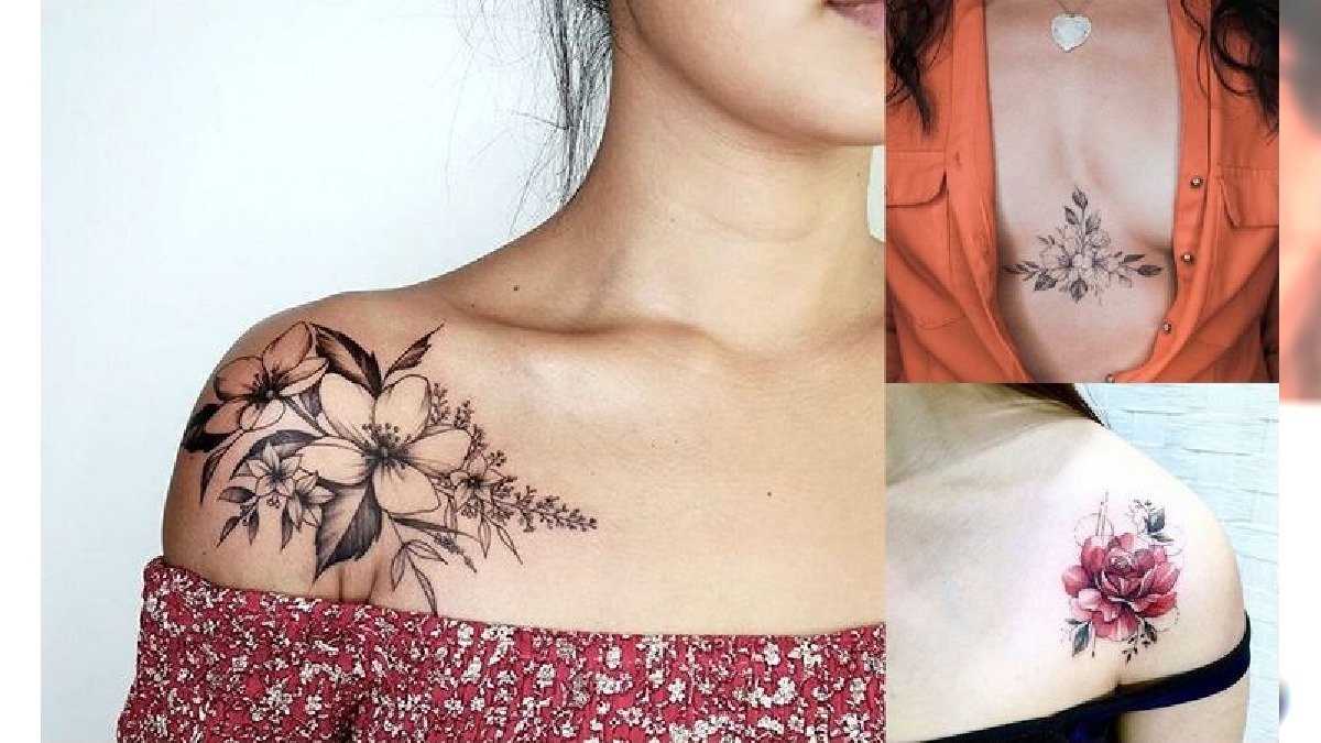Tatuaże na dekolcie i ramieniu - top 15 genialnych projektów
