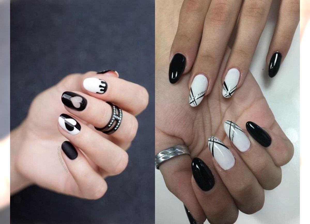 Czarno biały manicure - inspiracje w opcji black&white [GALERIA 2020]