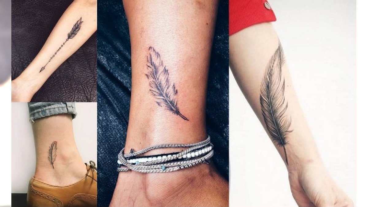 Tatuaż piórko - galeria najciekawszych projektów dla dziewczyn