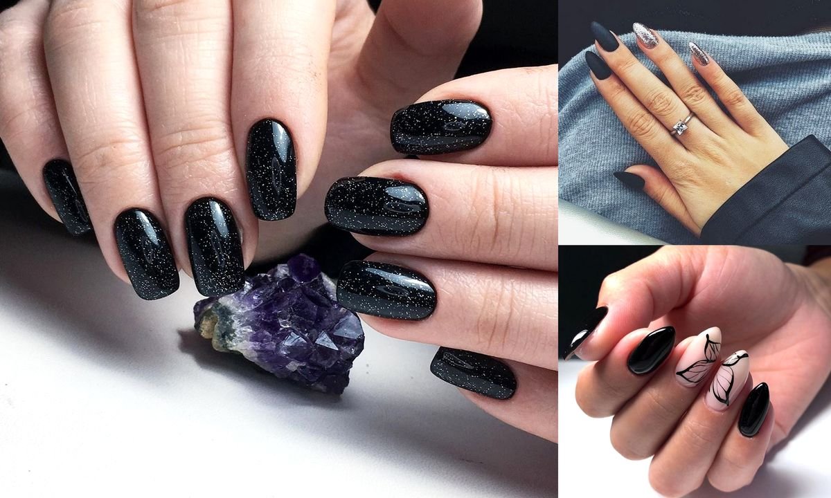 Czarny manicure - galeria gustownych i eleganckich stylizacji