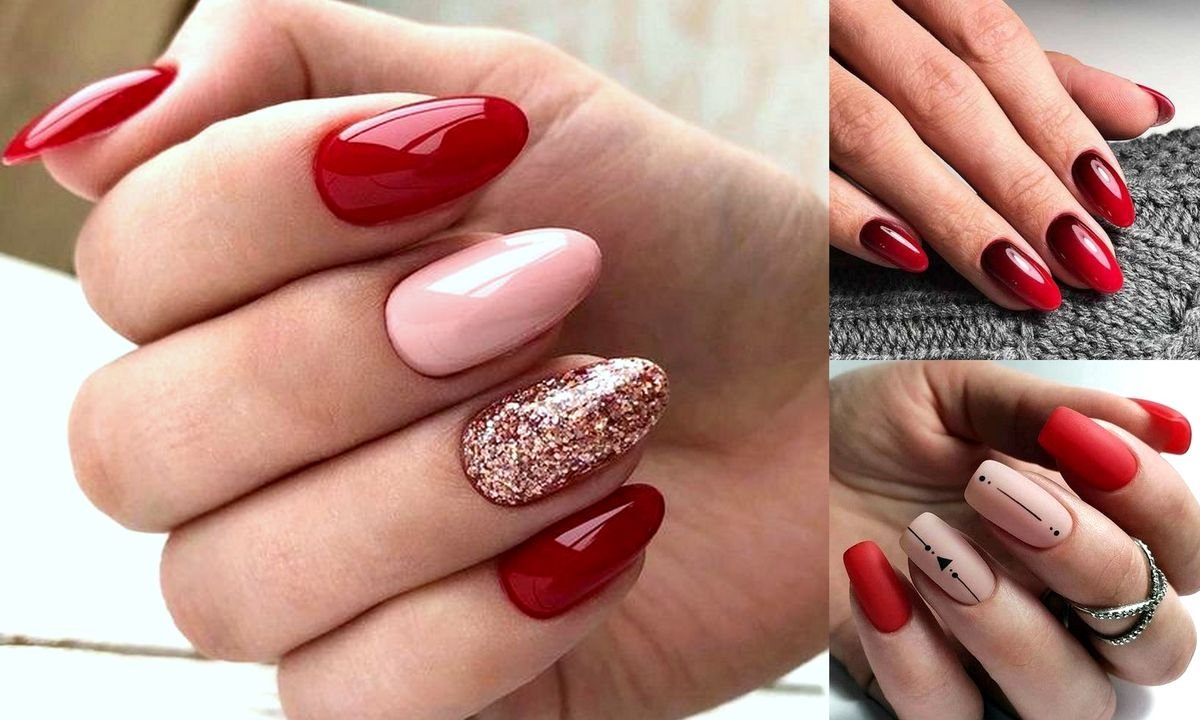 Modny manicure w czerwonych odcieniach - 25 najpiękniejszych zdobień