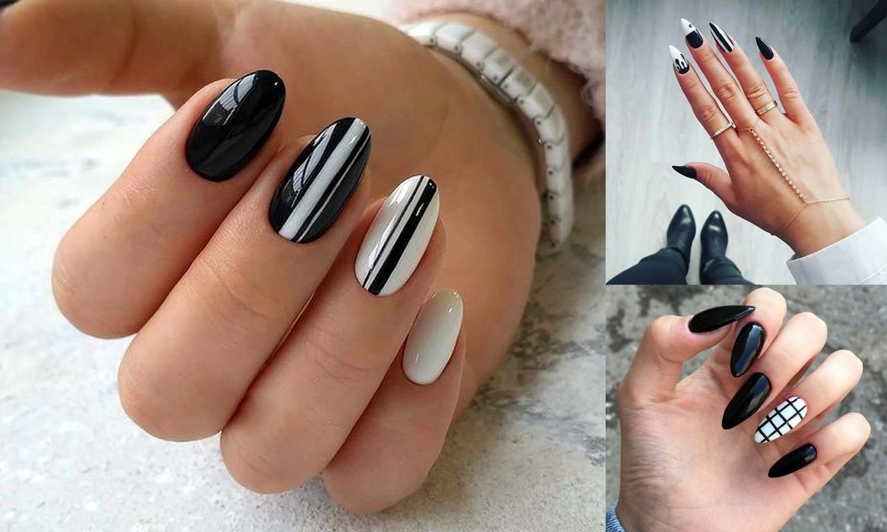 Czarno-biały manicure - 15 eleganckich i ciekawych wzorów