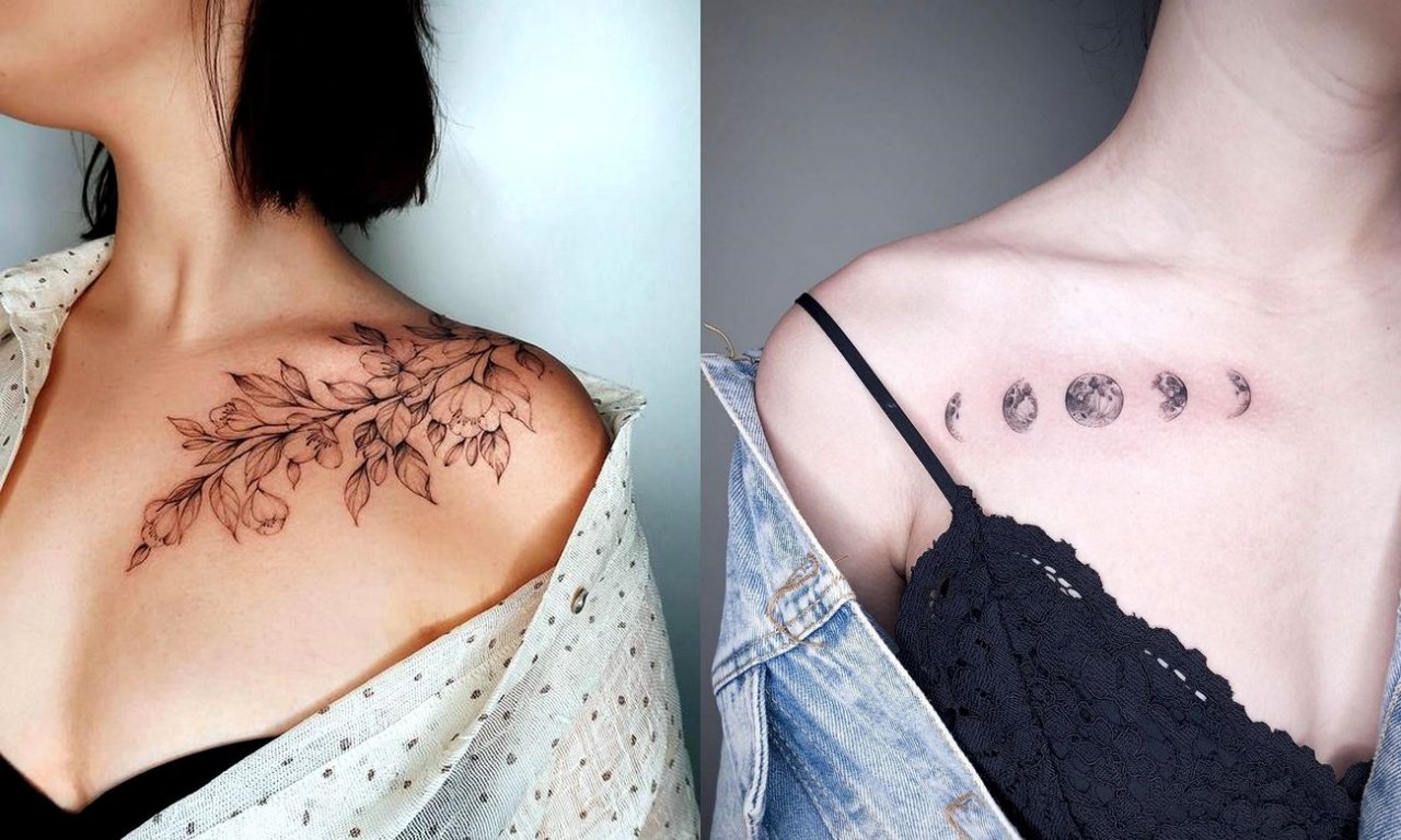 Tatuaż na obojczyk - 25 ultrakobiecych wzorów