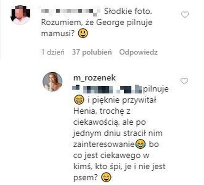Małgorzata Rozenek, komentarz na Instagramie
