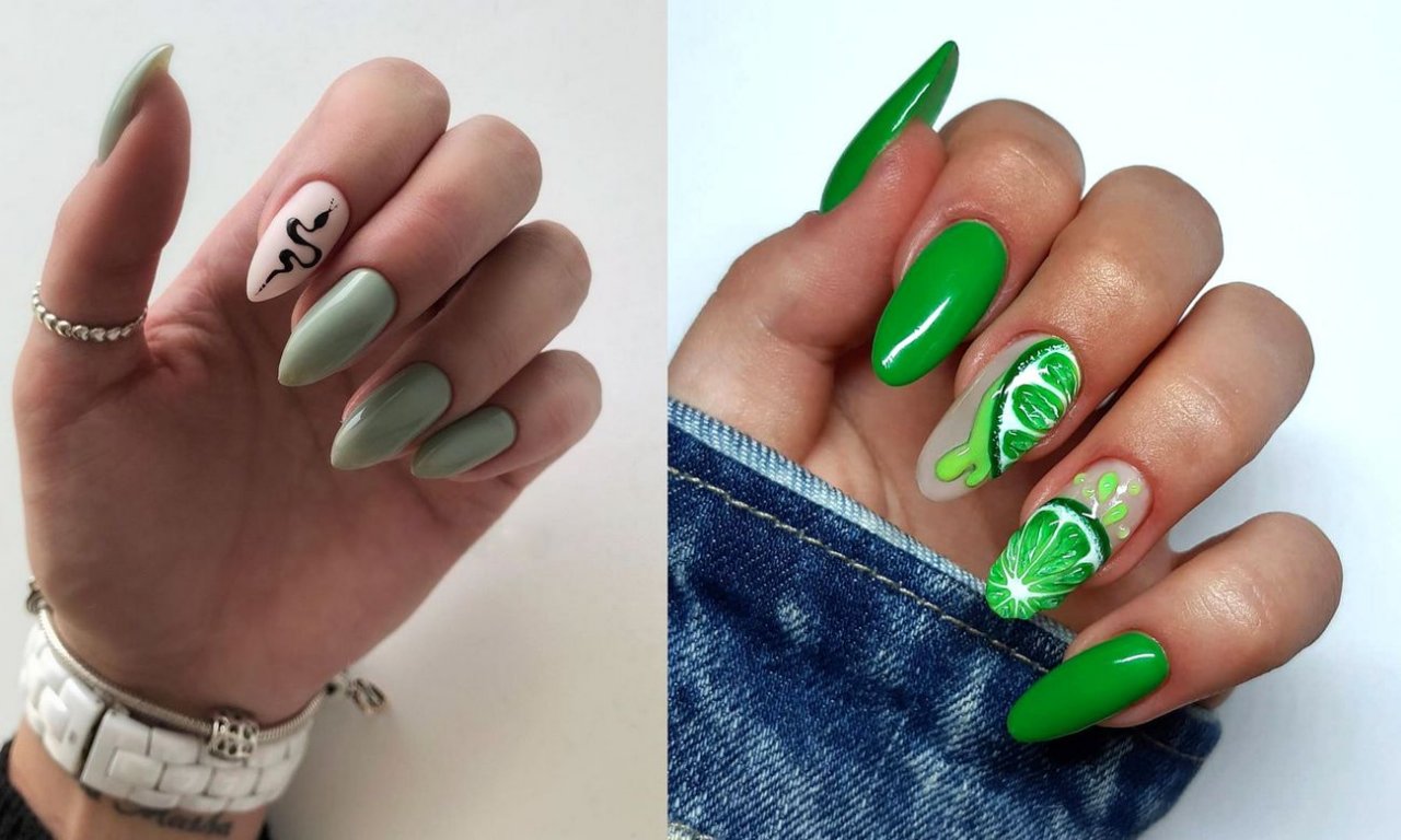 Zielony manicure - galeria najciekawszych zdobień