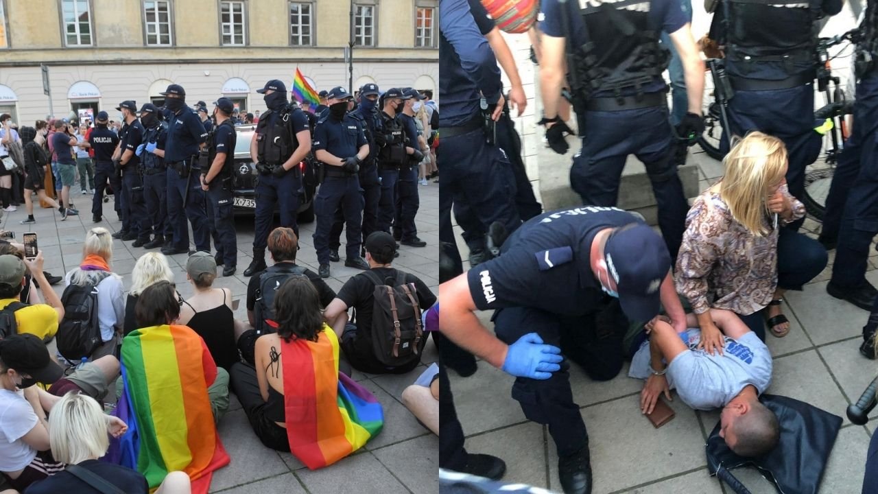 Policjanci użyli siły wobec protestu LGBT w Warszawie. Mieli uderzyć też posłankę i reportera