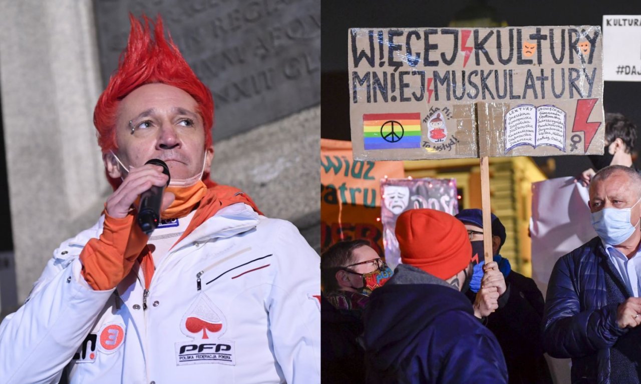 Michał Wiśniewski strajkuje w obronie kultury! Obok dzieci i... piąta żona!