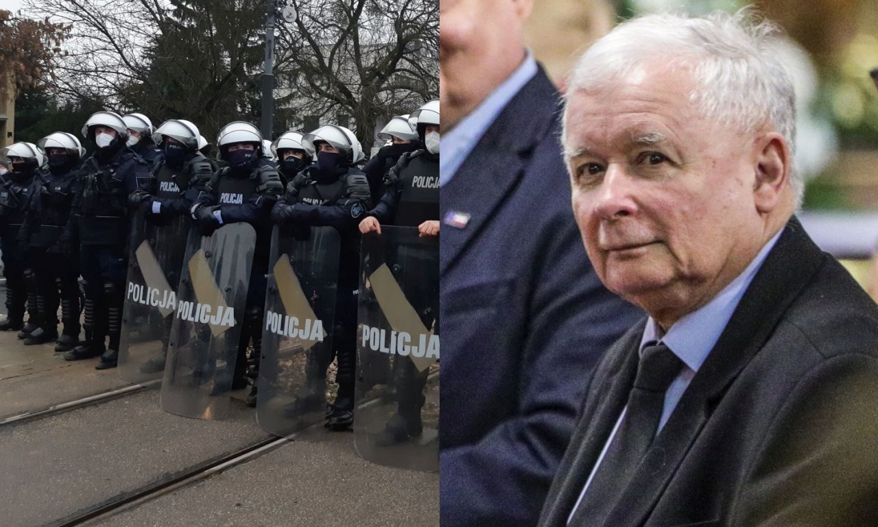 Strajk Kobiet: Kilkuset policjantów pilnowało domu Jarosława Kaczyńskiego. Nowe zdjęcia