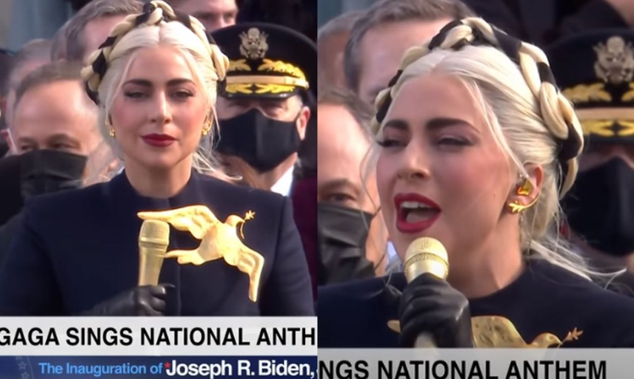 Lady Gaga zaśpiewała hymn USA na inauguracji Joe Bidena! Internauci: Czuję ciary! Ale w co ona się ubrała?