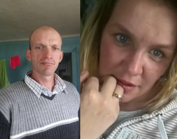 Ryszek Szczena w sweterku w paski i Asia Wielocha robi sobie selfie