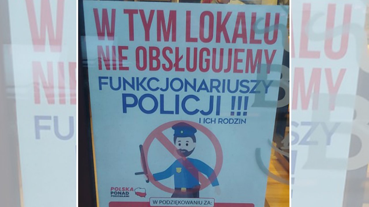 Restauracja w Toruniu nie obsługuje policjantów i ich rodzin. Zbulwersowani ludzi reagują. Słusznie?