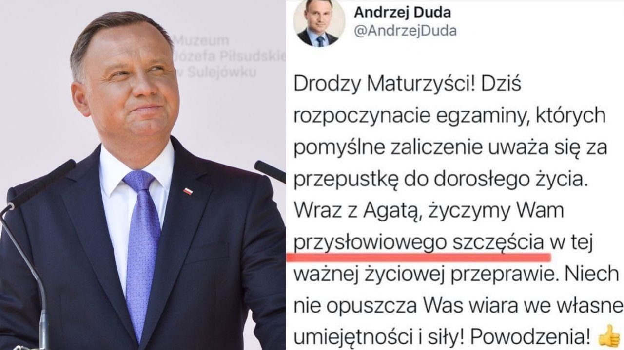 Prezydent Andrzej Duda znów zaliczył wpadkę przy okazji życzeń dla maturzystów. Wysyp MEMÓW