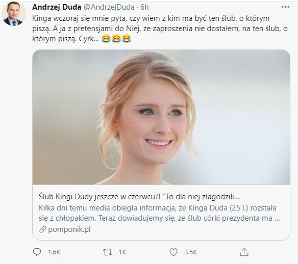 Andrzej Duda, Twitter