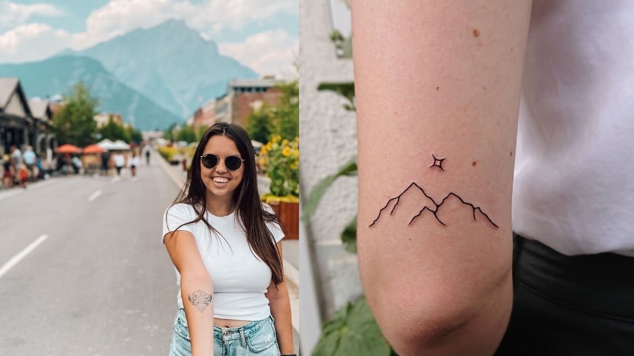 Motyw gór jako tatuaż - idealny dla miłośników górskich wycieczek!