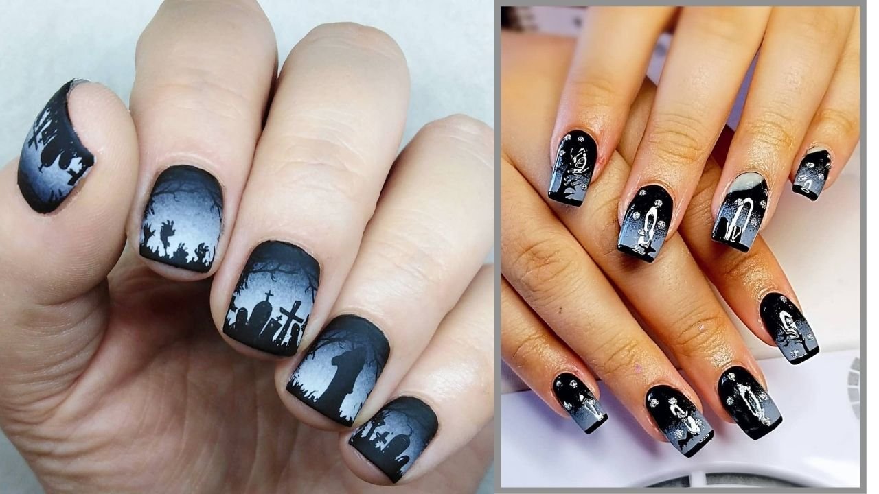 Cmentarz na paznokciach - to hit na Halloween! Zobacz przykłady niezwykłego manicure'u