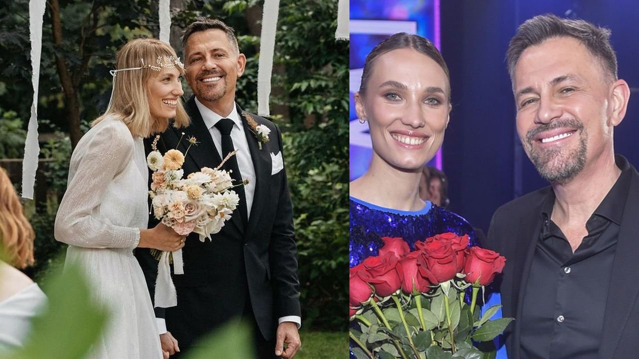 Krzysztof Ibisz i jego trzecia żona, Joanna Ibisz (Kudzbalska) pierwszy raz po ślubie! Jak wyglądali na finale "Top Model"?