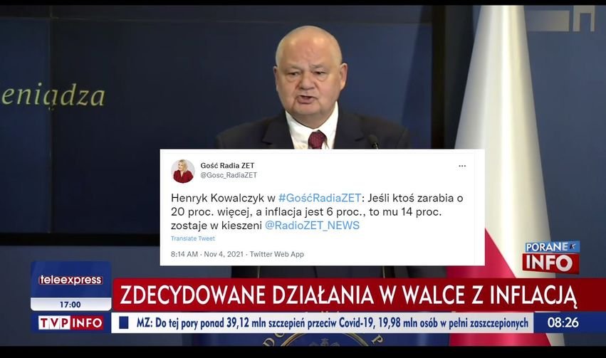 minister Pis o inflacji