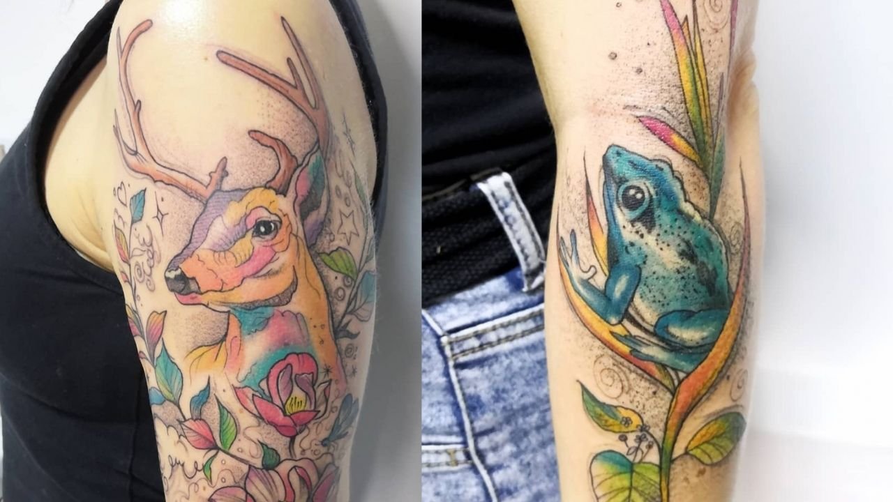 Kolorowe tatuaże, nawiązujące do akwarelowych obrazów!