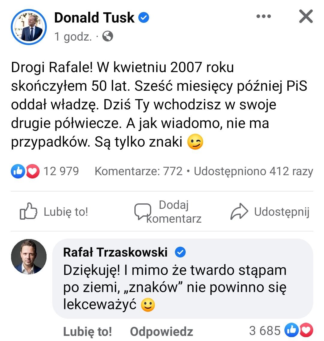 Donald Tusk na Facebooku