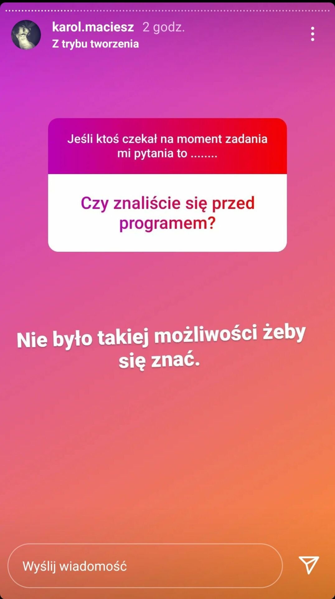 Karol Maciesz na Instagramie