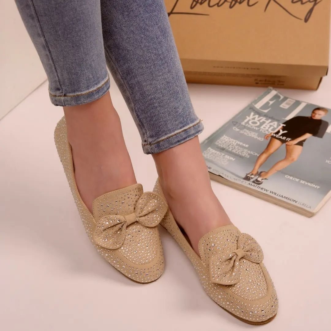 beżowe damskie loafersy-buty