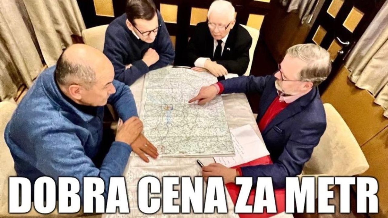 Jarosław Kaczyński i Mateusz Morawiecki pojechali do Kijowa i spotkali się z Żełenskim. Są memy
