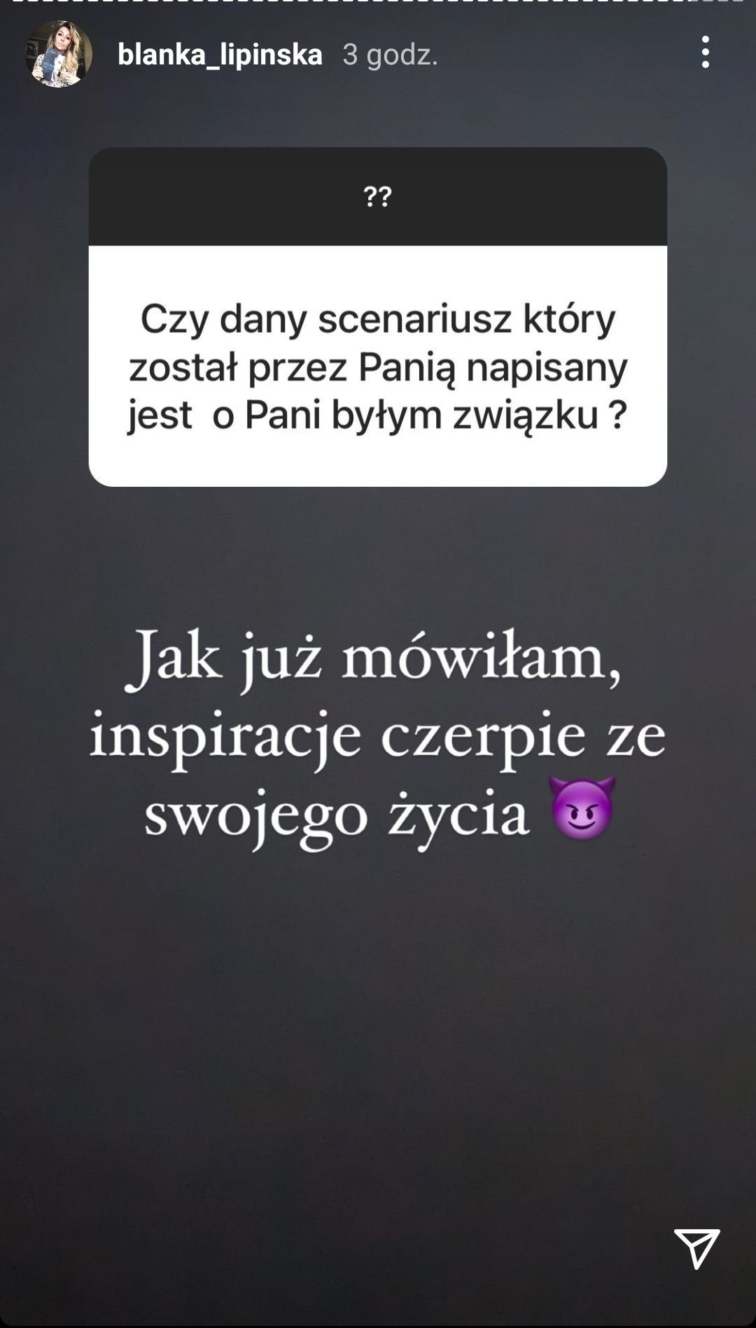 Blanka Lipińska na Instagramie o filmie o Baronie