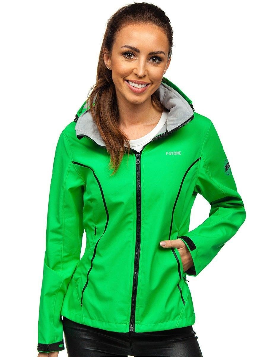 Zielona kurtka damska przejściowa softshell 