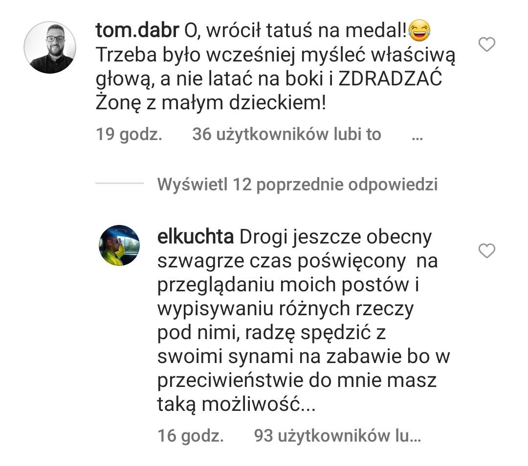 Łukasz Kuchta, Instagram, szwagier