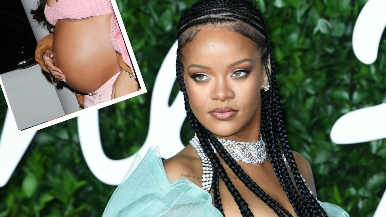 Rihanna znów szokuje ciążową stylizacją! Tym razem jej strój zdobi sztuczny różowy lis...