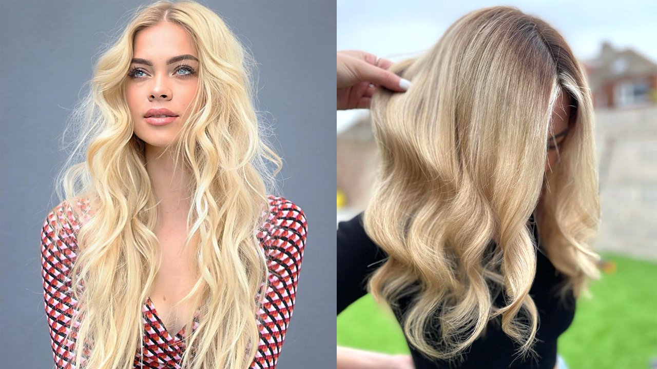 Maślany blond najmodniejszą koloryzacją lipca 2022! Zobacz, jak prezentuje się na trendy long bobie, na falach i nie tylko!