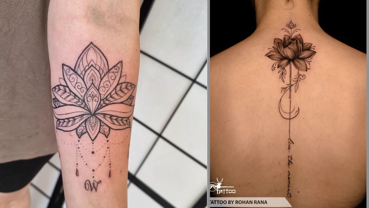 #lotusflowertattoo - tatuaż kwiatu lotosu. Zobacz 14 pięknych projektów!