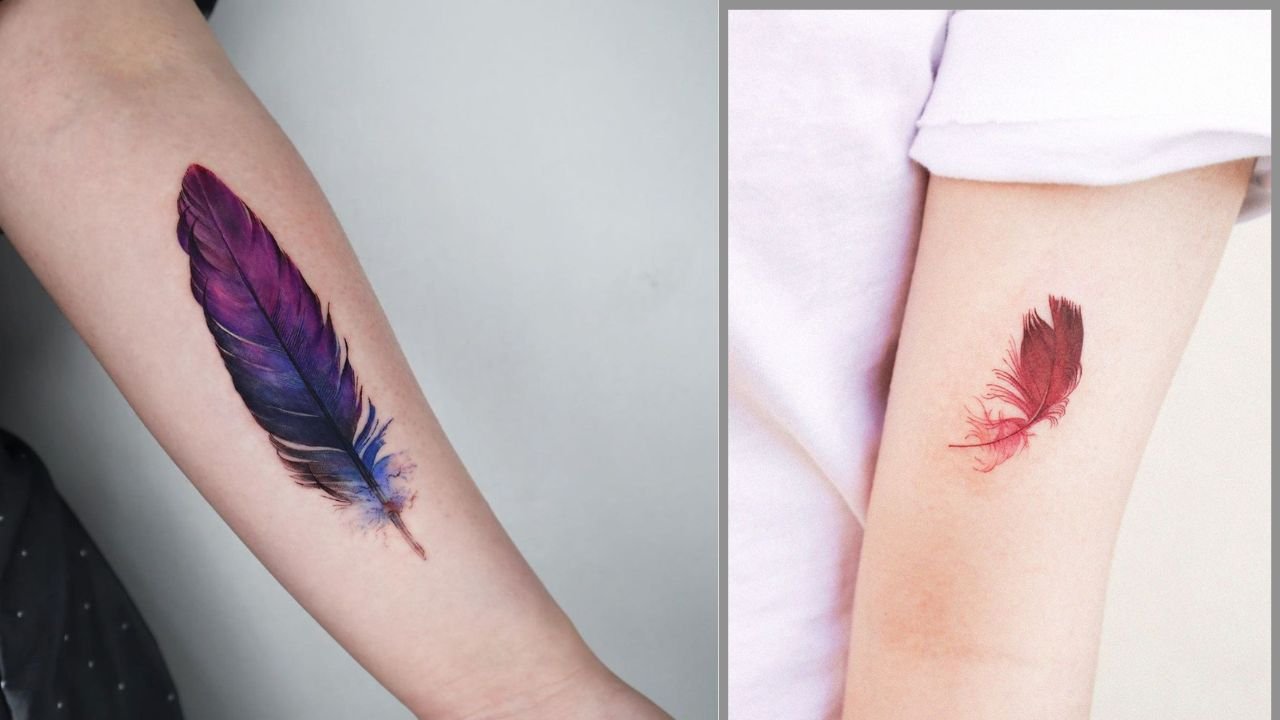 feathertattoo - tatuaż z piórkiem. Subtelny i delikatny motyw idealny dla kobiet! Zobacz trendy 2022 roku