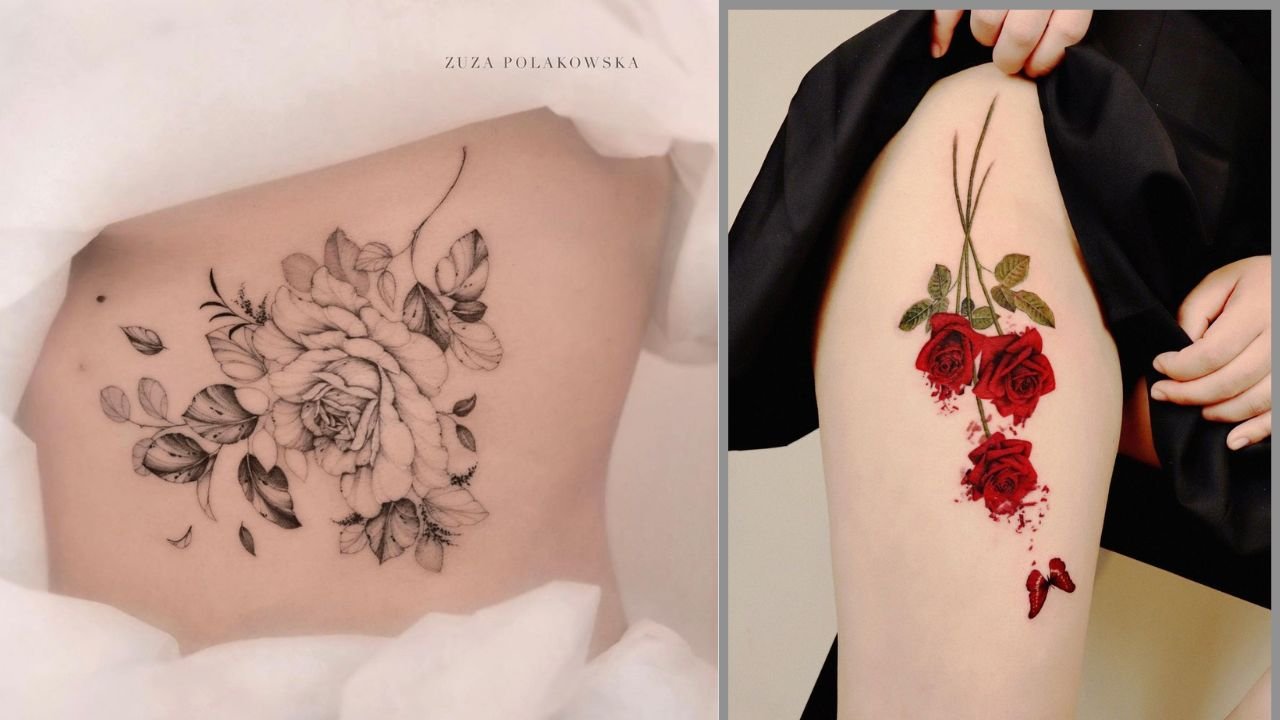#rosetattoo - tatuaż z motywem róży. Zobacz 13 pięknych stylizacji wykonanych w 2022 roku!