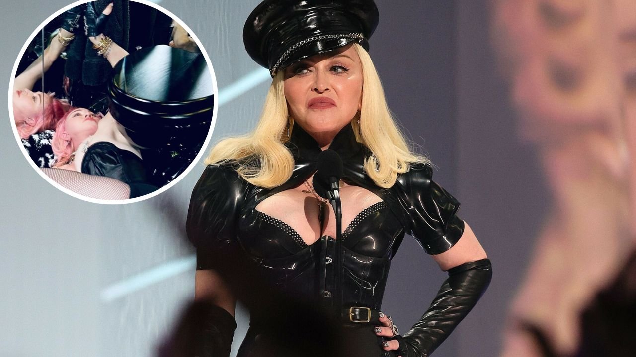 Wyglądająca jak 20-latka Madonna wije się w gorsecie przy czarnym sedesie. Damska wersja Benjamina Buttona?