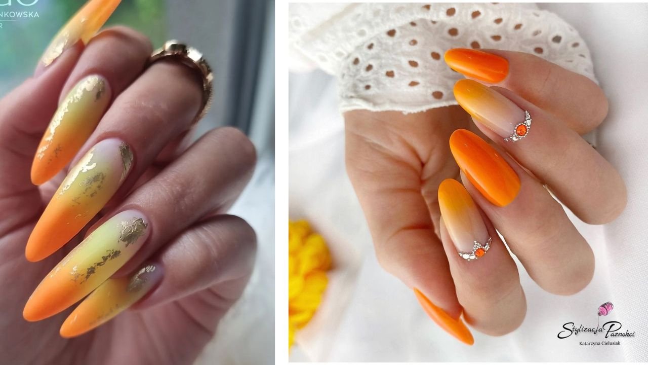 #orangenails - paznokcie pomarańczowe. Ten kolor to idealny wybór na wakacje!