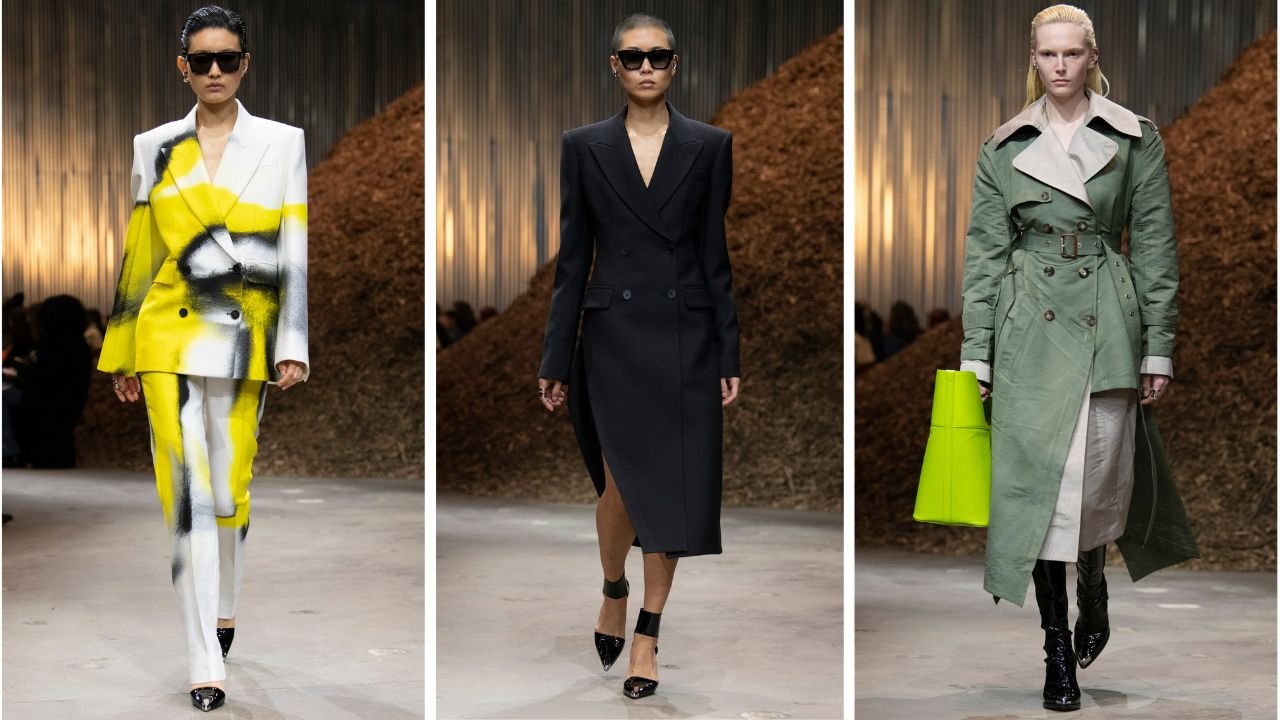 Moda na jesień 2022 - płaszcze, marynarki i damskie garnitury od marki Alexandrer McQueen!