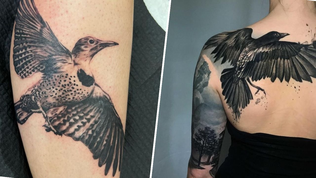 #birdtattoo - tatuaż ptaka. Ukazuje piękno, wolność i wyjątkowość projektu. Zobacz najlepsze tatuaże!