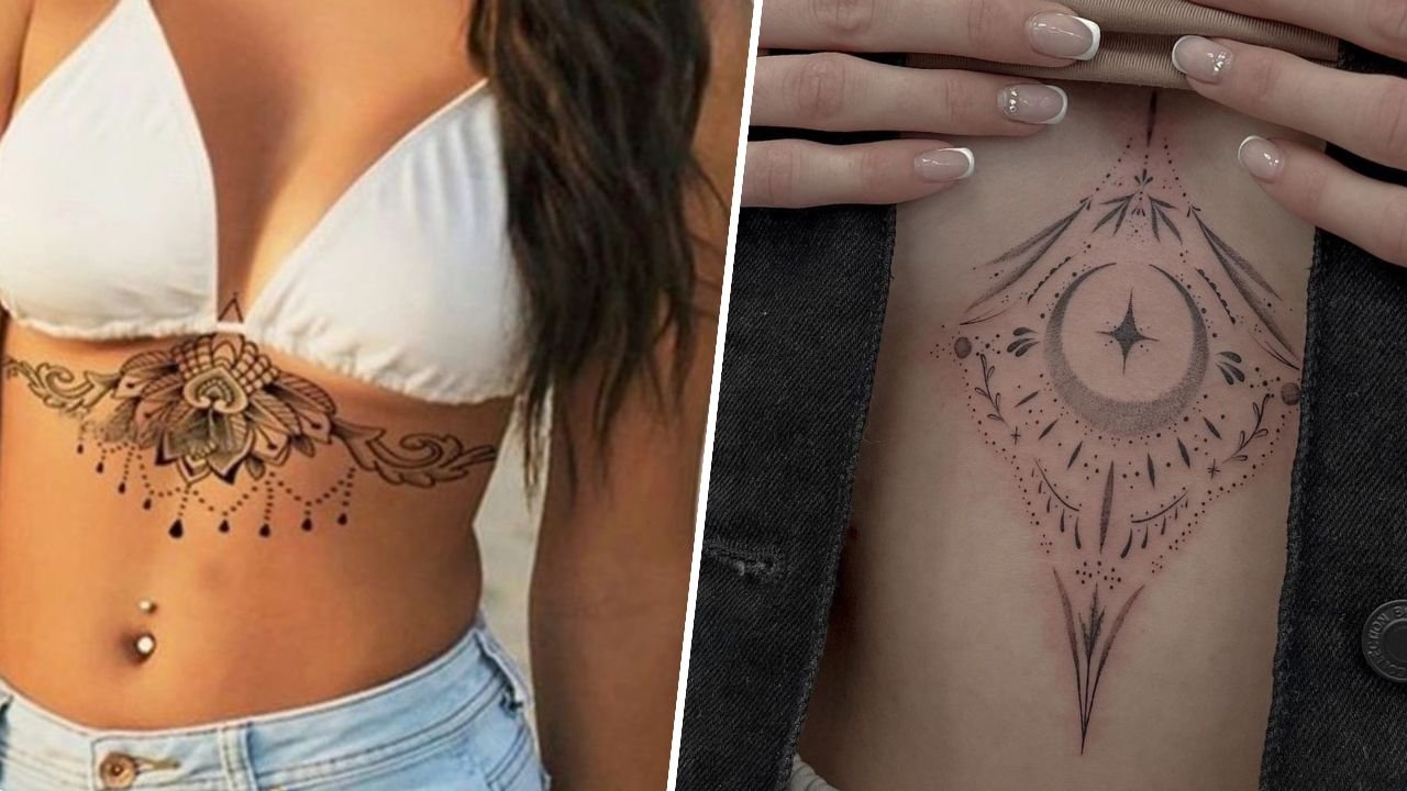 Tatuaż między piersiami - to jedno z najbardziej kobiecych miejsc do tatuowania! Zobacz najlepsze projekty!