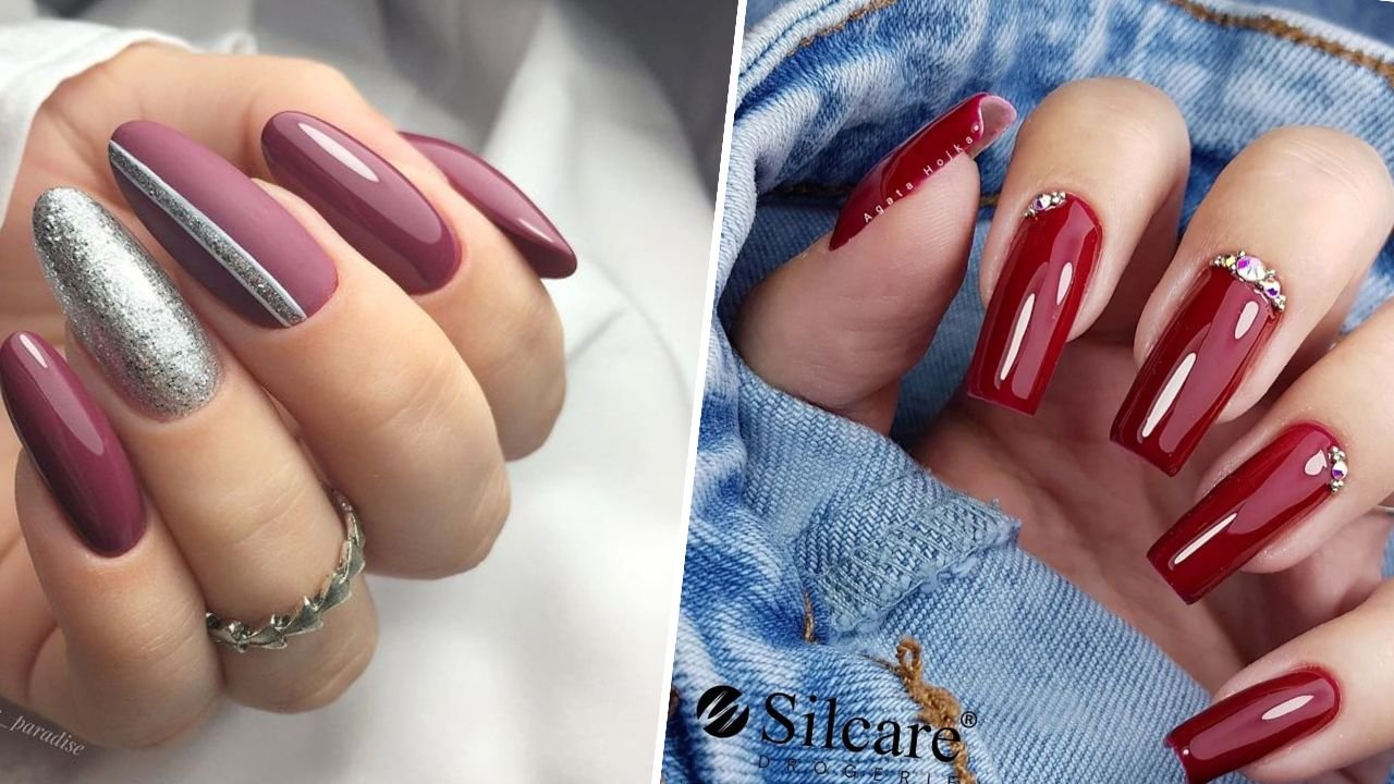 #maroonnails - paznokcie w kolorze bordowym. To idealny kolor na jesień/zimę 2022! Zobacz najlepsze stylizacje!