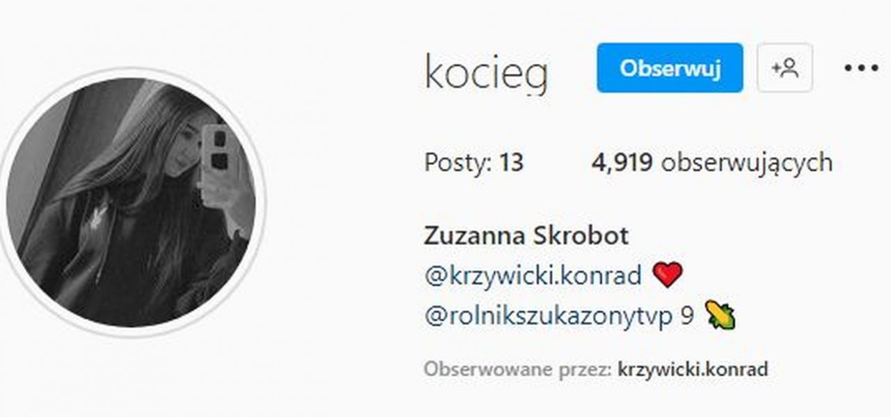 Zuzanna, Konrad, Rolnik szuka żony, Instagram