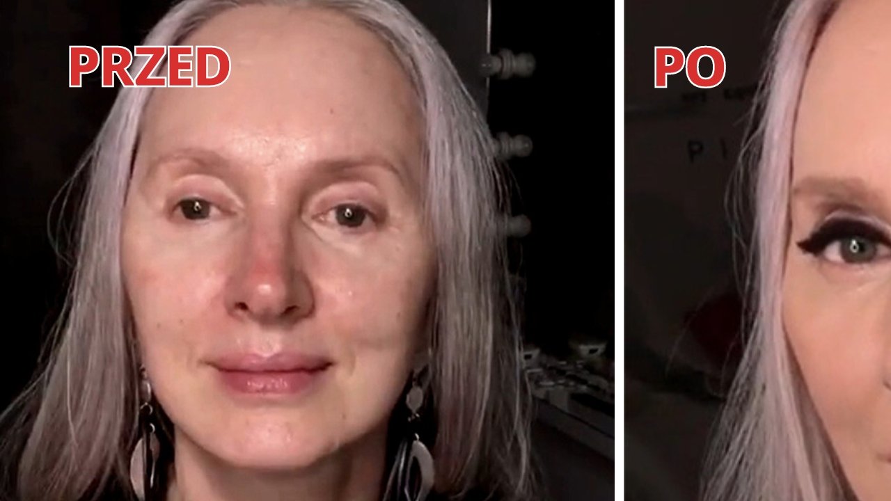 75-latka czuła się nieatrakcyjną kobietą. Makijaż z graficzną kreską sprawił, że znów poczuła się pięknie i młodziej o 20 lat!