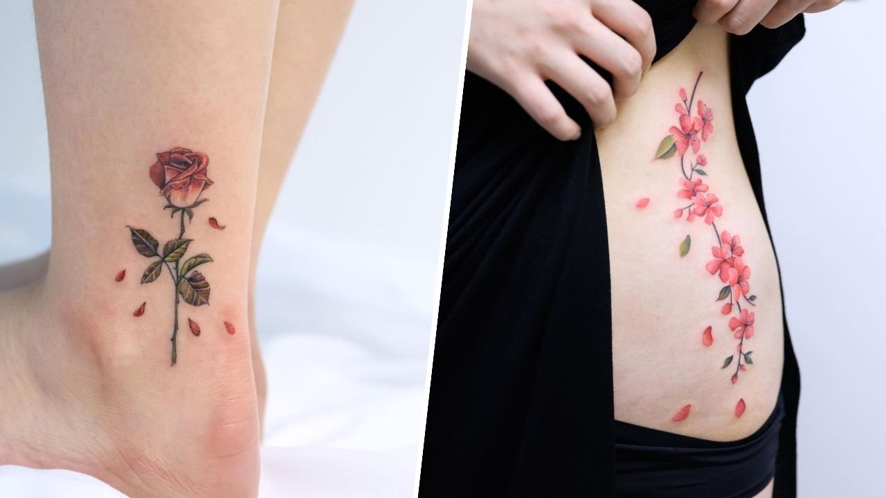Tatuaże kwiatowe kolorowe - zobacz kobiece i piękne projekty na 2023 rok!