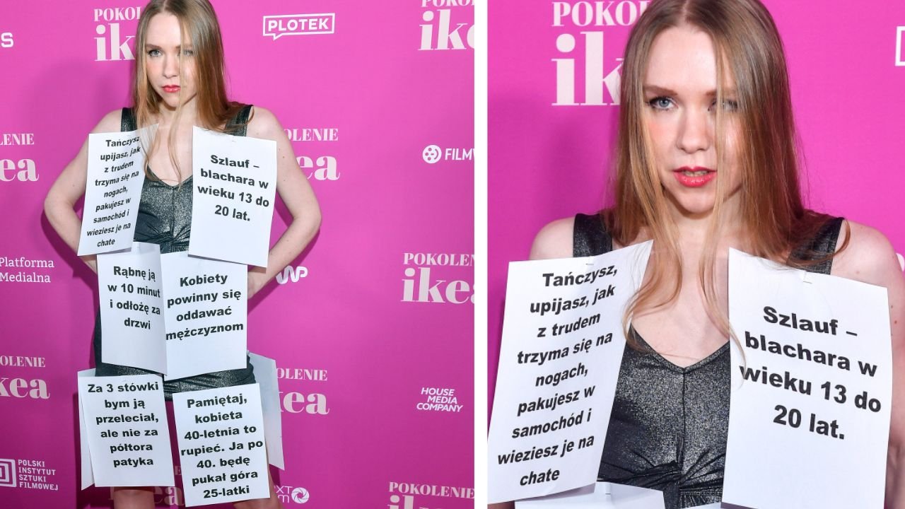 Maja Staśko oblepiona kartkami na premierze "Pokolenia Ikea"! "Ta książka to seksistowski chłam"