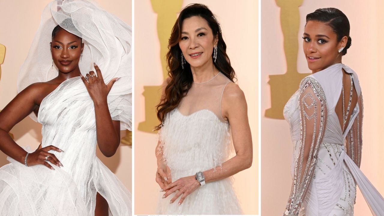 Moje wielkie hollywoodzkie wesele, czyli białe sukienki na Oscarach 2023. Biel wieczorową porą? Dlaczego nie!