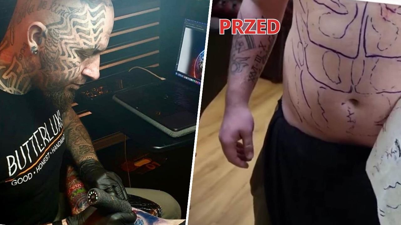 Ten tatuażysta stworzył mężczyźnie sześciopak na brzuchu, bo... nie chce chodzić na siłownię! Zobacz, jak wygląda!