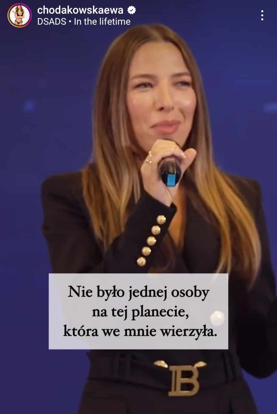 Ewa Chodakowska podczas przemówienia