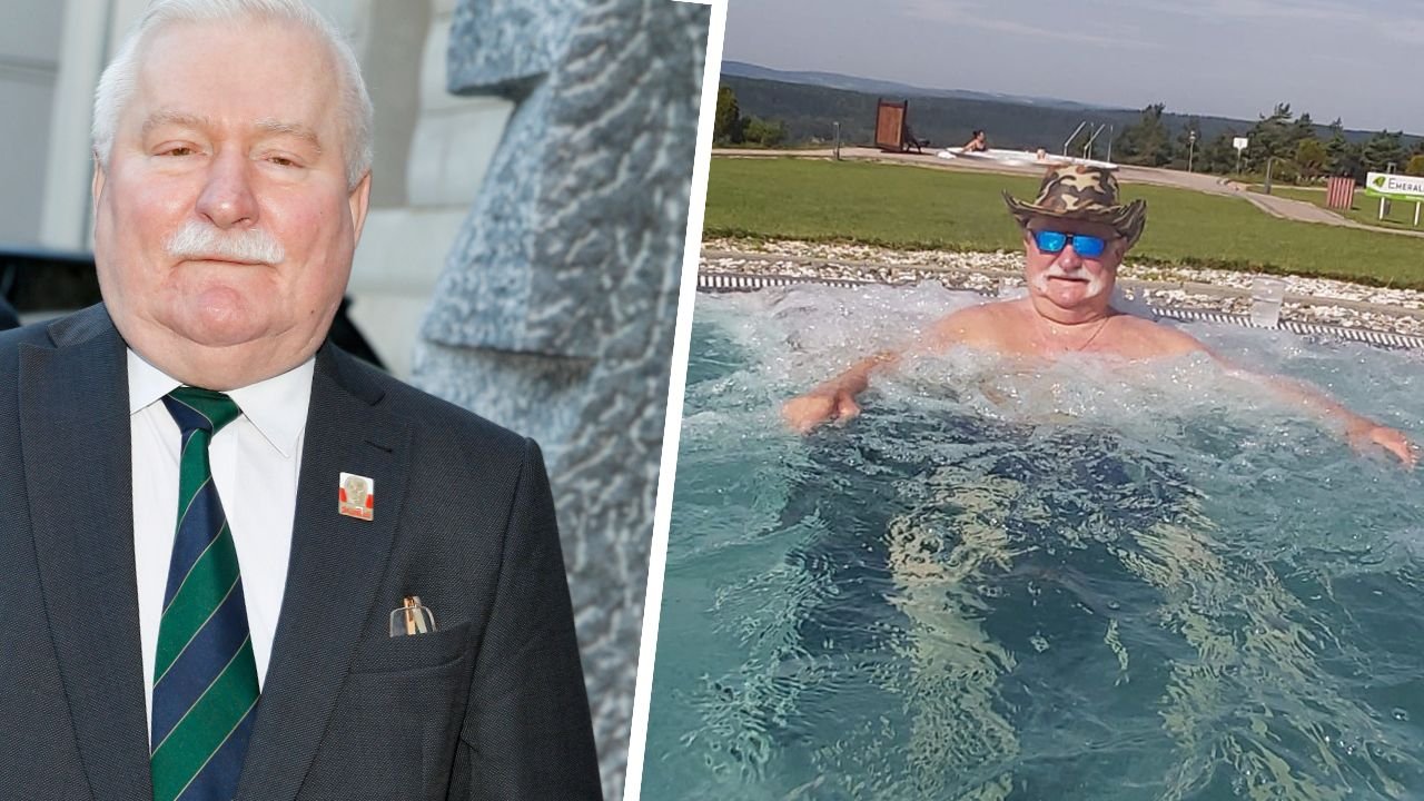 Lech Wałęsa pluska się w basenie i obejmuje fanki. "Co mu się tak nadymało w slipach z prawej strony?" - pyta ktoś