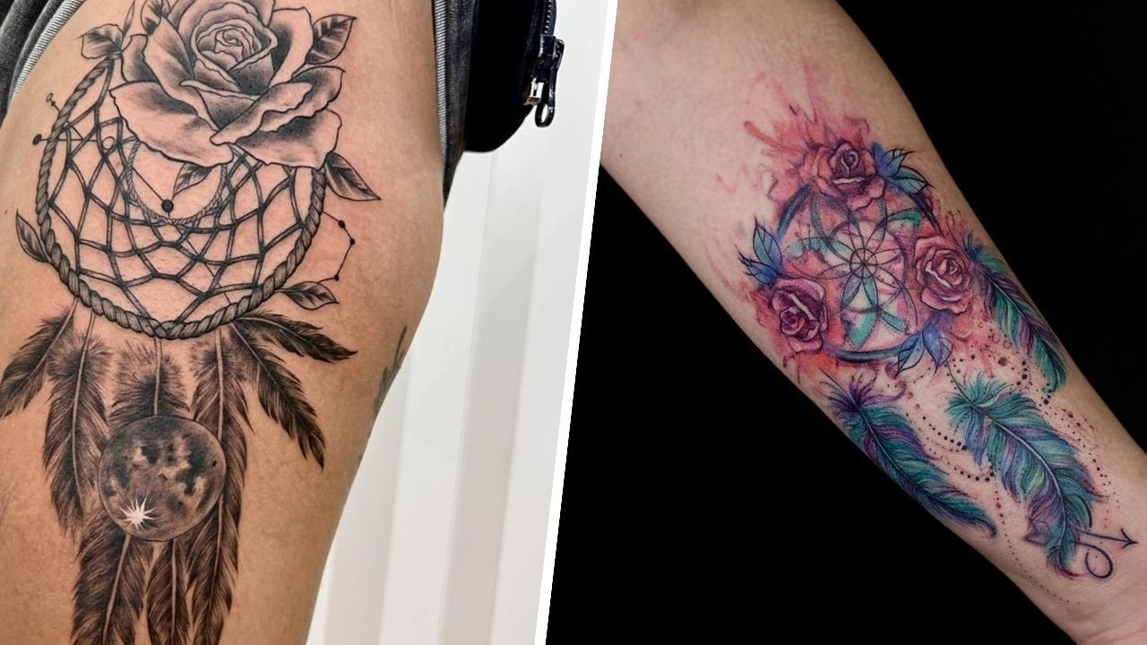 #dreamcatchertattoo - tatuaż z łapaczem snów. To piękny i trwały talizman! 15 wspaniałych projektów!